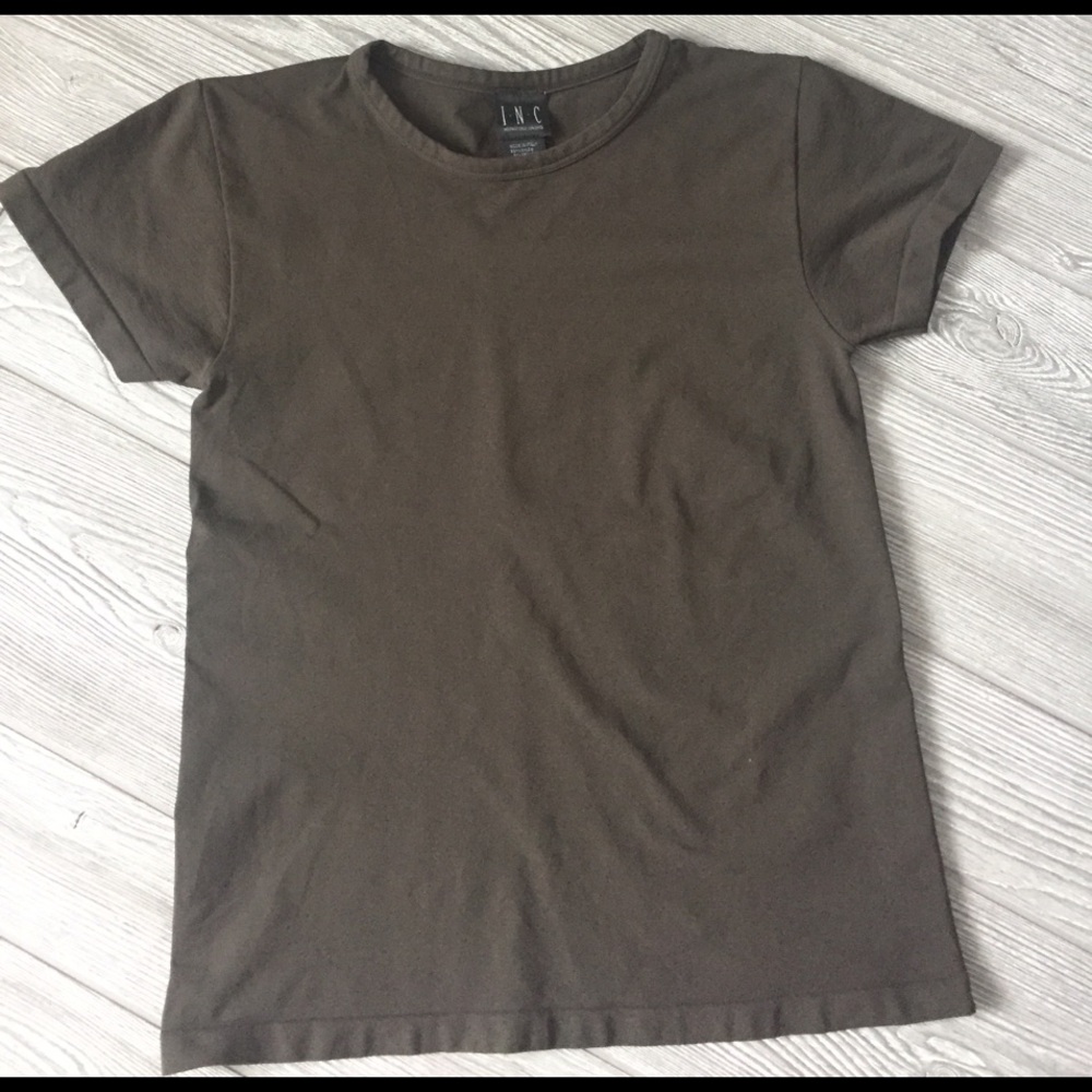 INC brown short sleeve women’s top